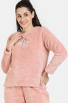 Zivame Fancy Fur Knit Poly Winterwear Sweatshirt - Dusty Pink — thumbnail 2